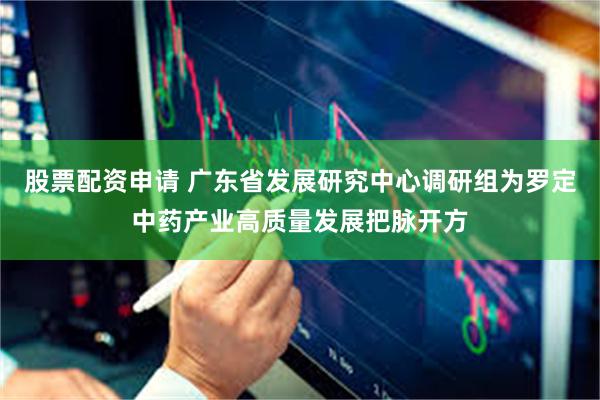 股票配资申请 广东省发展研究中心调研组为罗定中药产业高质量发展把脉开方
