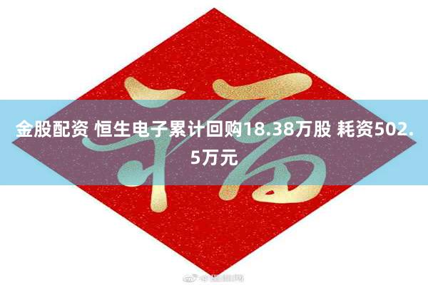 金股配资 恒生电子累计回购18.38万股 耗资502.5万元
