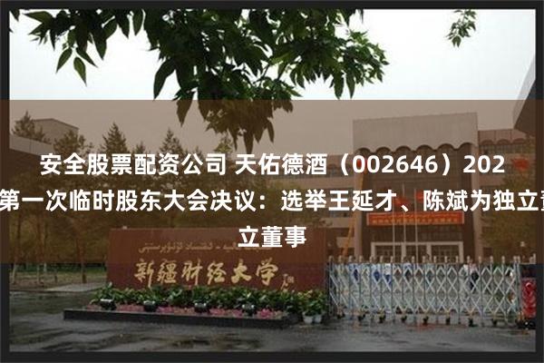 安全股票配资公司 天佑德酒（002646）2025年第一次临时股东大会决议：选举王延才、陈斌为独立董事
