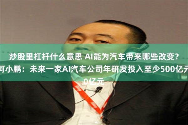 炒股里杠杆什么意思 AI能为汽车带来哪些改变？何小鹏：未来一家AI汽车公司年研发投入至少500亿元