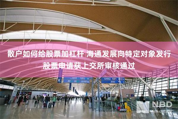散户如何给股票加杠杆 海通发展向特定对象发行股票申请获上交所审核通过