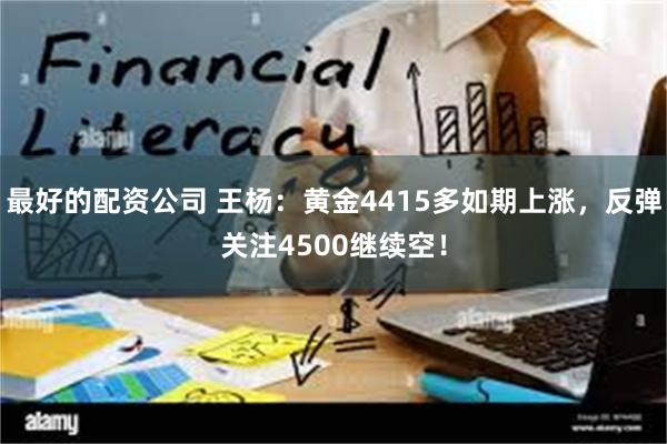 最好的配资公司 王杨：黄金4415多如期上涨，反弹关注4500继续空！
