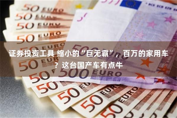 证券投资工具 缩小的“巨无霸”,百万的家用车?这台国产车有点牛