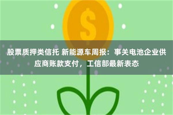 股票质押类信托 新能源车周报:事关电池企业供应商账款支付,工信部最新表态
