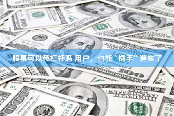 股票可以带杠杆吗 用户，也能“插手”造车了