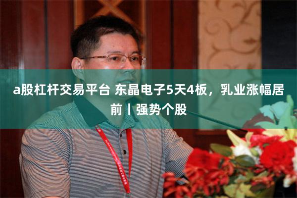a股杠杆交易平台 东晶电子5天4板，乳业涨幅居前丨强势个股