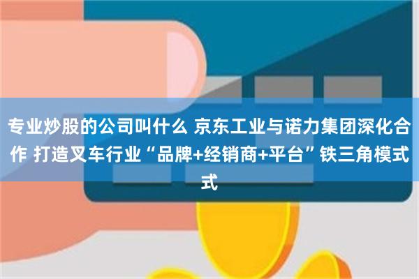 专业炒股的公司叫什么 京东工业与诺力集团深化合作 打造叉车行业“品牌+经销商+平台”铁三角模式