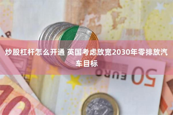炒股杠杆怎么开通 英国考虑放宽2030年零排放汽车目标